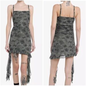 Hot Topic Thorn & Fable Mini Mesh Ruffle Butterfly Dress Size L Juniors